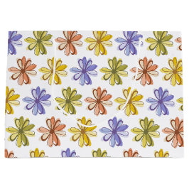 花エレガント柄 ラージペーパーバッグ