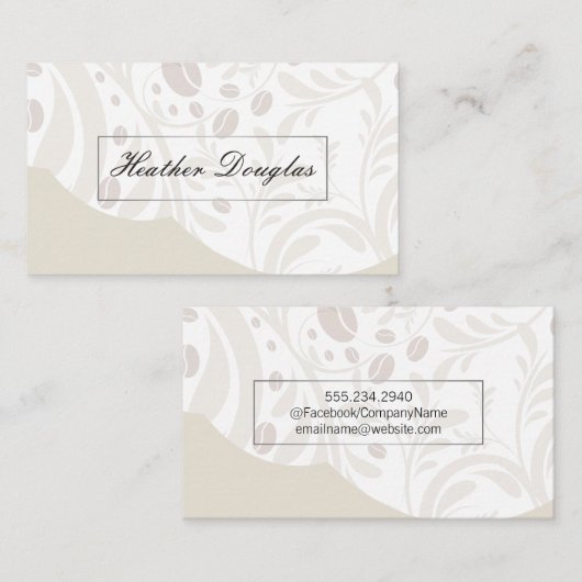 花エレガント柄 名刺 (正面/裏面)