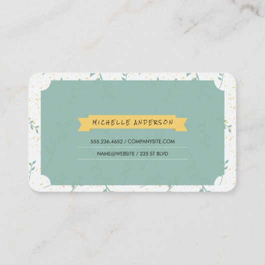 花エレガント柄 名刺 (裏面)