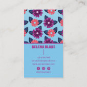 花エレガント柄 | 垂直モダン 名刺 (裏面)