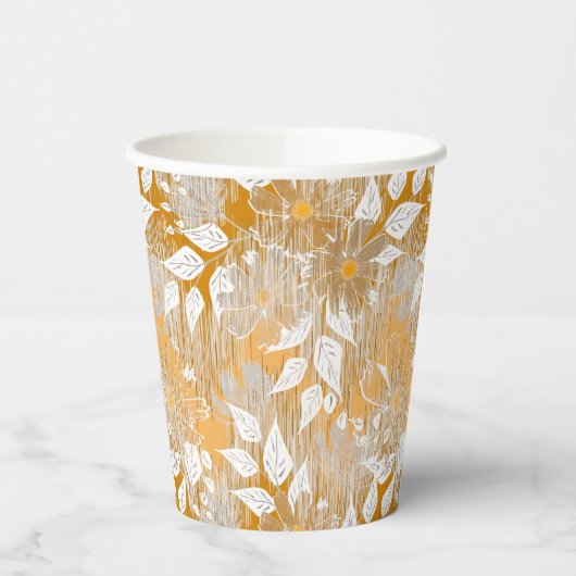 花エレガント柄 紙コップ (左)