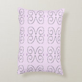 花エレガント柄（紫バイオレット灰色） アクセントクッション (裏面(縦))