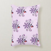 花エレガント柄（紫バイオレット灰色） アクセントクッション (正面(垂直))