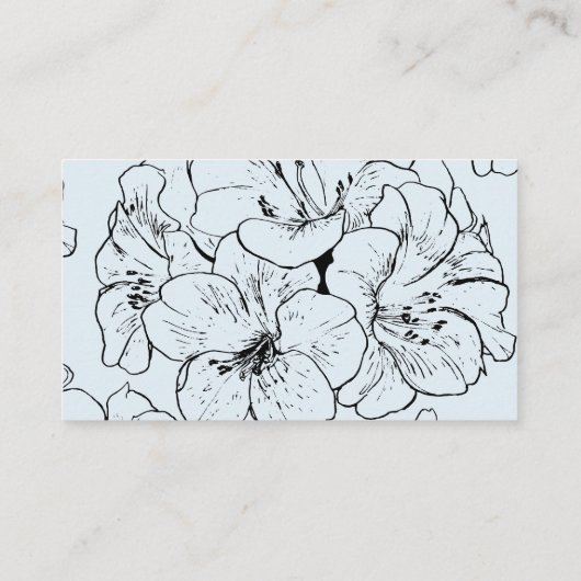 花エレガント柄（青） 名刺 (裏面)