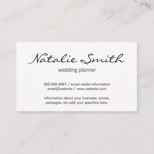 花エレガント柄（青） 名刺 (正面)