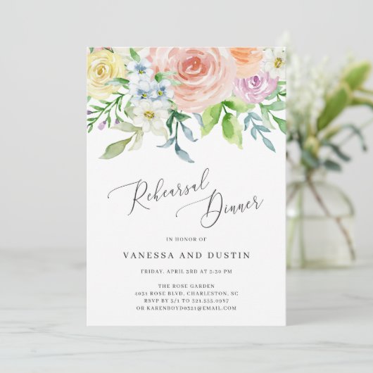 花エレガント桃フローラリハーサルディナー 招待状 (スタンド正面)