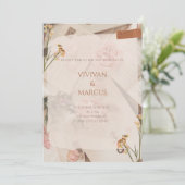 花エレガント植物の質感ブライダルシャワーパーティー 招待状 (スタンド正面)