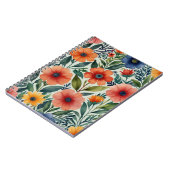 花エレガント模様スパイラルフォトノート ノートブック (左側)