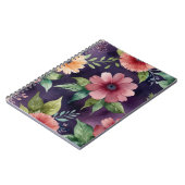 花エレガント模様スパイラルフォトノート ノートブック (左側)