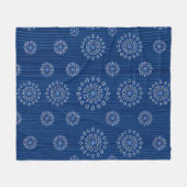 花エレガント模様付き青雲母 フリースブランケット (正面(横))