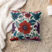 花エレガント模様 クッション (ブランケット)