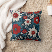 花エレガント模様 クッション (ブランケット)