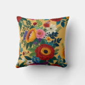 花エレガント模様 クッション (裏面)