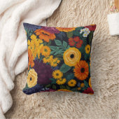 花エレガント模様 クッション (ブランケット)