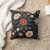 花エレガント模様 クッション (ブランケット)