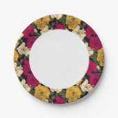 花エレガント模様 ペーパープレート (正面)