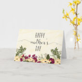 花エレガント母の日のカード水色 カード (黄色い花)