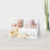 花エレガント母の日2枚の写真 カード (正面)