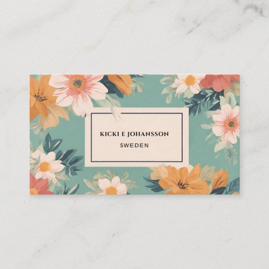 花エレガント水彩名刺 名刺 (正面)