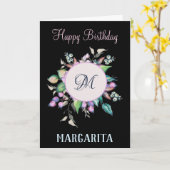 花エレガント水彩誕生日パーソナライズ カード (黄色い花)