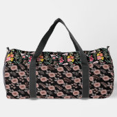 花エレガント水色カスタマイズ ダッフルバッグ (裏面)