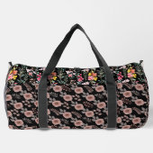 花エレガント水色カスタマイズ ダッフルバッグ (裏面)