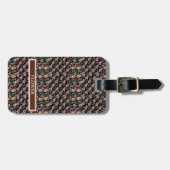 花エレガント水色カスタマイズ ラゲッジタグ (正面横)