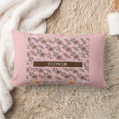 花エレガント水色カスタマイズ ランバークッション (ブランケット)