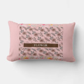 花エレガント水色カスタマイズ ランバークッション (正面)