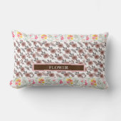 花エレガント水色カスタマイズ ランバークッション (正面)
