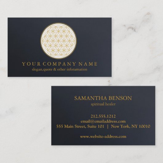 花エレガント生ニューエイジスピリチュアルヒーラー 名刺 (正面/裏面)