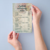 花エレガント目まつ毛メニューヴィンテージピンク牡丹 チラシ (ハンドル)