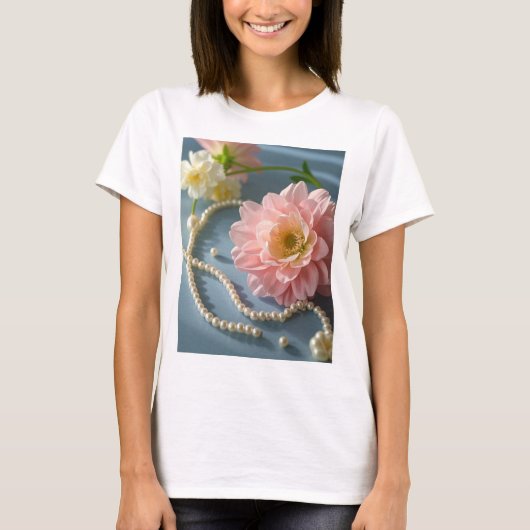 花エレガント真珠 Tシャツ (正面)
