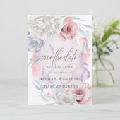 花エレガント素朴ほこりっぽいバラ薄紫の招待 招待状 (スタンド正面)