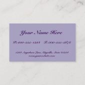花エレガント紫色のダマスク 名刺 (裏面)