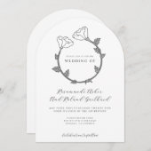 花エレガント結婚の 招待状 (正面/裏面)