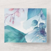 花エレガント結婚式招待状RSVP付き オールインワン招待状 (裏面)