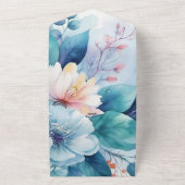 花エレガント結婚式招待状RSVP付き オールインワン招待状 (外側)