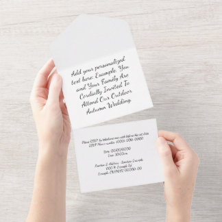 花エレガント結婚式招待状RSVP付き オールインワン招待状