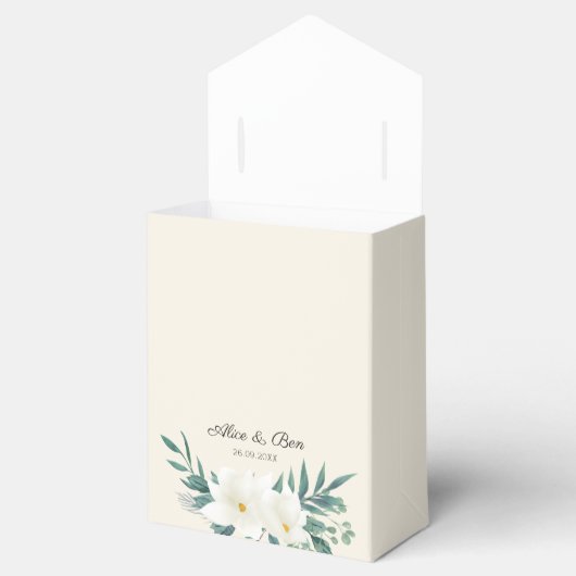 花エレガント緑の白の黒の好意ボックス フェイバーボックス (オープン)