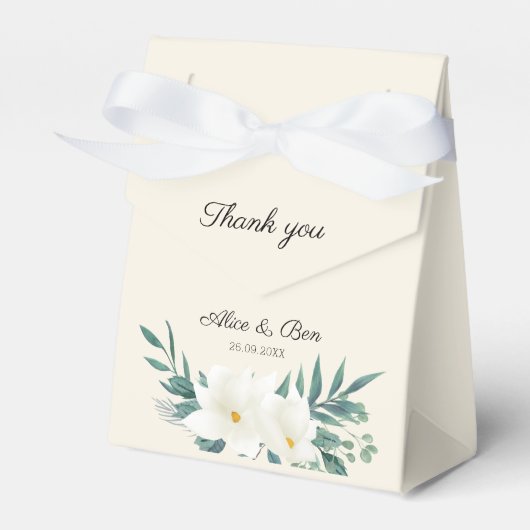 花エレガント緑の白の黒の好意ボックス フェイバーボックス (正面サイド)