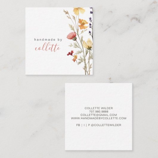 花エレガント職人名刺 スクエア名刺 (正面/裏面)