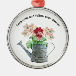 花エレガント背 メタルオーナメント