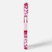 花エレガント色ピンクと赤のダマスク Case-Mate iPhoneケース (裏面 / 右)