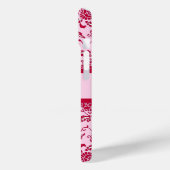 花エレガント色ピンクと赤のダマスク Case-Mate iPhoneケース (裏面 / 左)