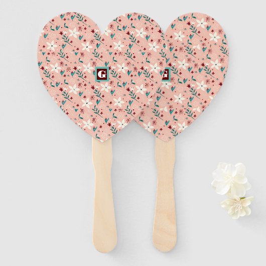 花エレガント色 ハンドファン (正面&裏面)