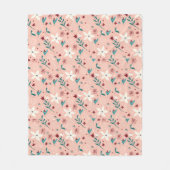 花エレガント色 フリースブランケット (正面)