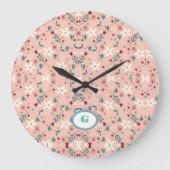 花エレガント色 ラージ壁時計 (正面)
