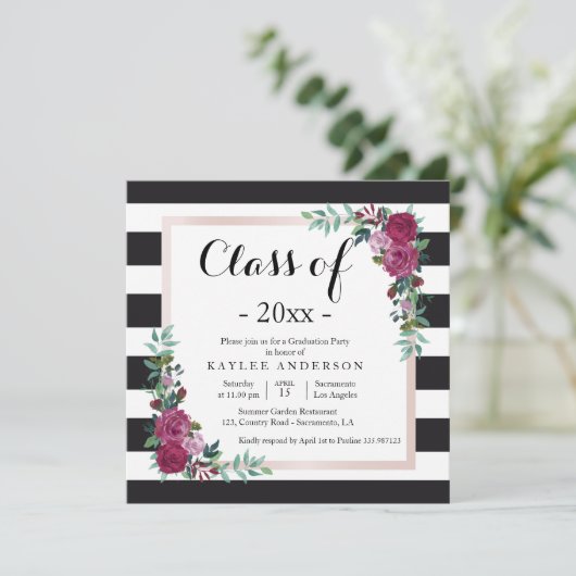 花エレガント花卒業党の招待 招待状 (スタンド正面)