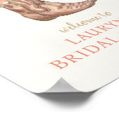 花エレガント花女性のカーボーイブライダルシャワー歓迎 ポスター (角)